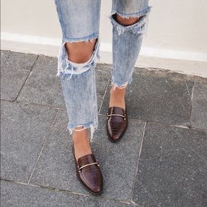 Jo Mercer Webster Loafers Brown Croc Size 40